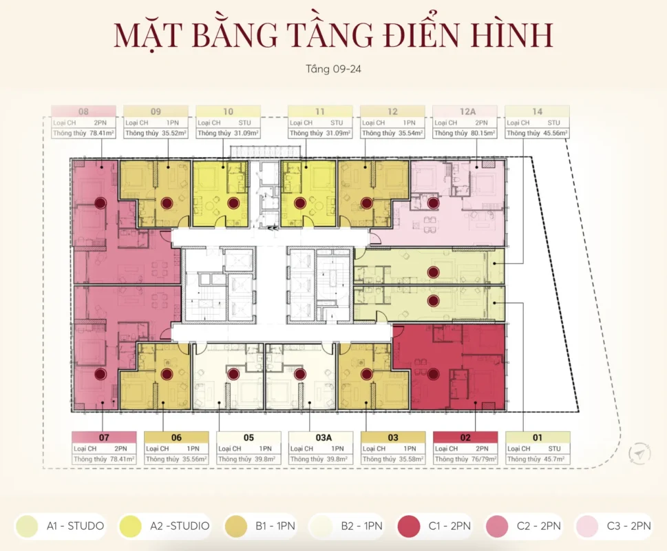 Chi Tiết Sơ Đồ Mặt Bằng M Riverside Đà Nẵng Căn Hộ